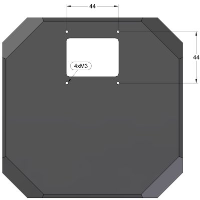 M3 threaded holes, used to mount the EFW, on the C3 camera head
