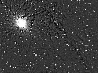 Kamil Hornoch's�43rd nova found in the M31 galaxy is marked by two lines